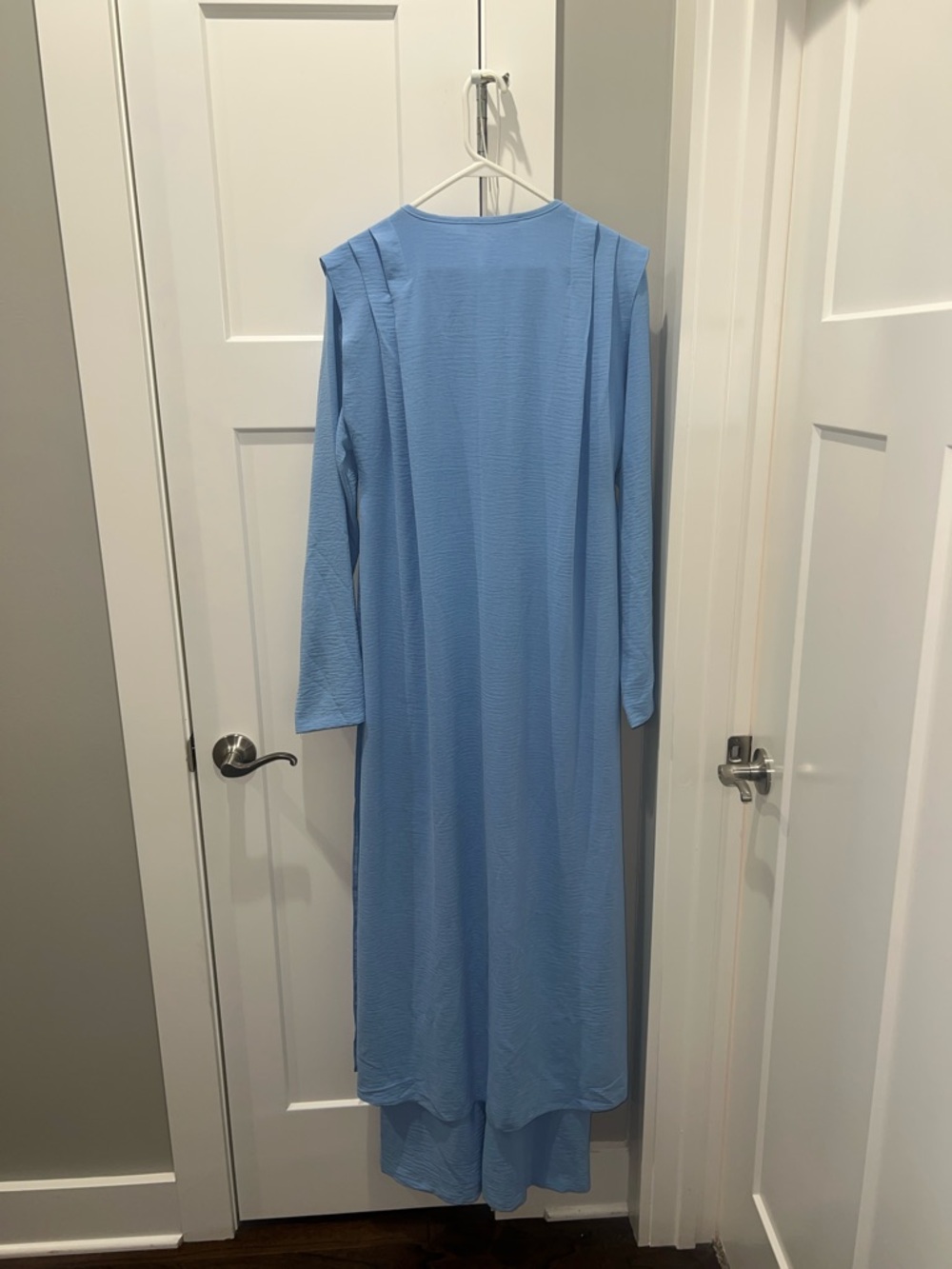 Refka Light Blue Abaya Jumpsuit with Cardigan - Picture 4 of 6